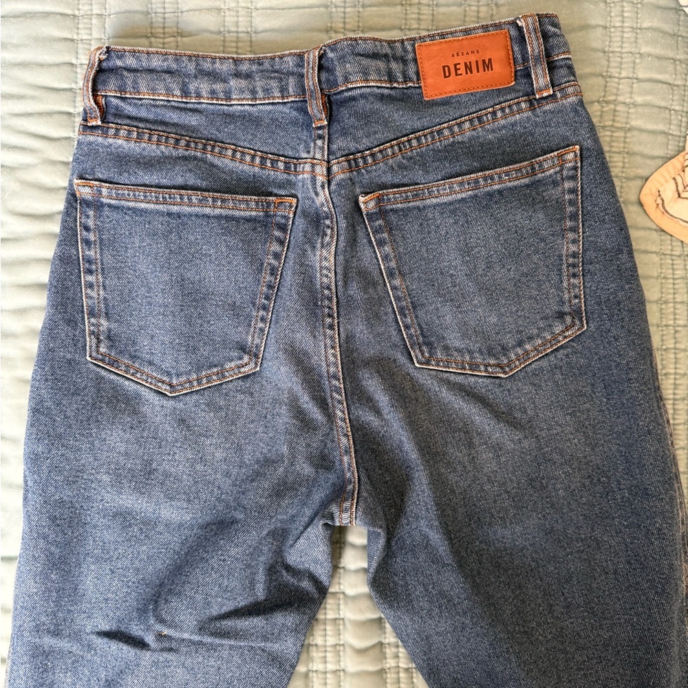 Sezane Blue Straight Leg Jeans - Picture 7 of 9